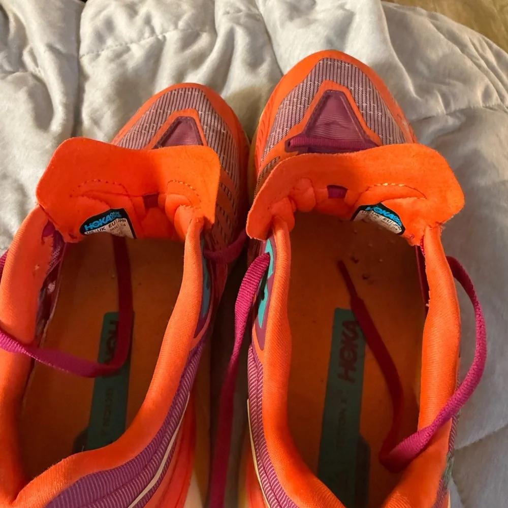 Hoka Orange and Teal Athletic Shoes - Picture 2 of 5